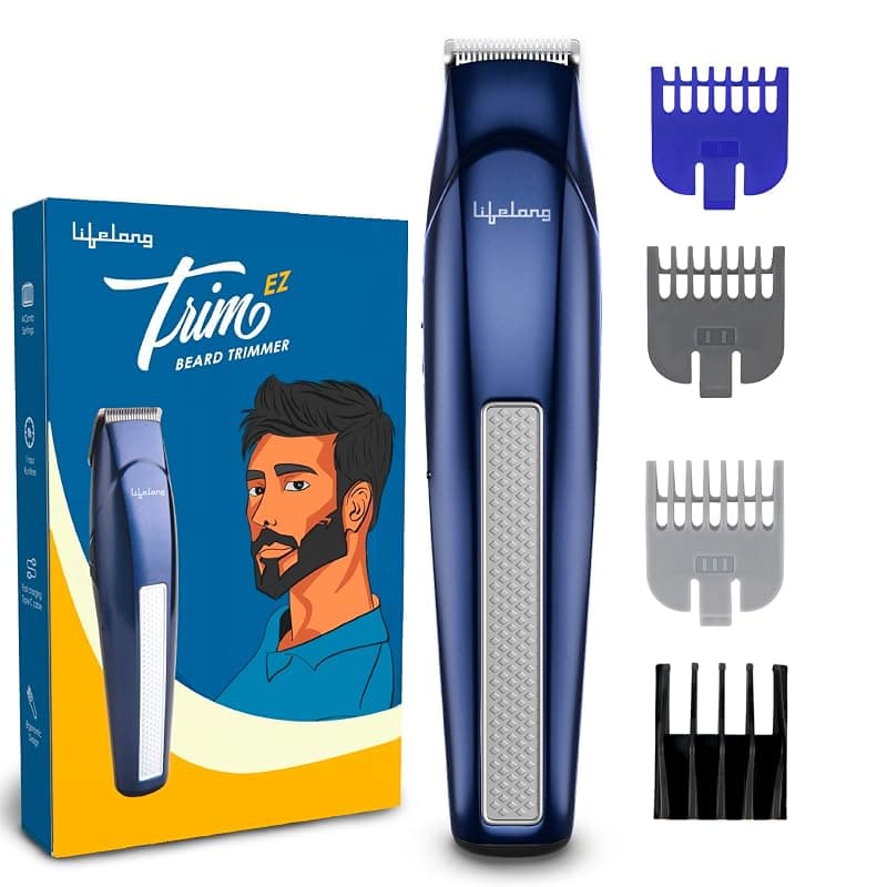 Lifelong Beard Trimmer for Men | Quick Charge (2 Hours) | Runtime: 60 Mins | 20 Length Settings | Cordless | USB Charging