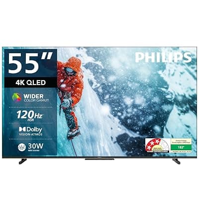 Philips 139 cm (55 inches) 8100 Series 4K Ultra HD Smart QLED Google TV 55PQT8100/94