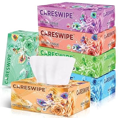 2 Ply Facial Tissue Box | 600 Pulls | 100 Pulls X 6 Cartons Packing | Soft And Highly Absorbent | 100% Natural Virgin Cellulose Fiber