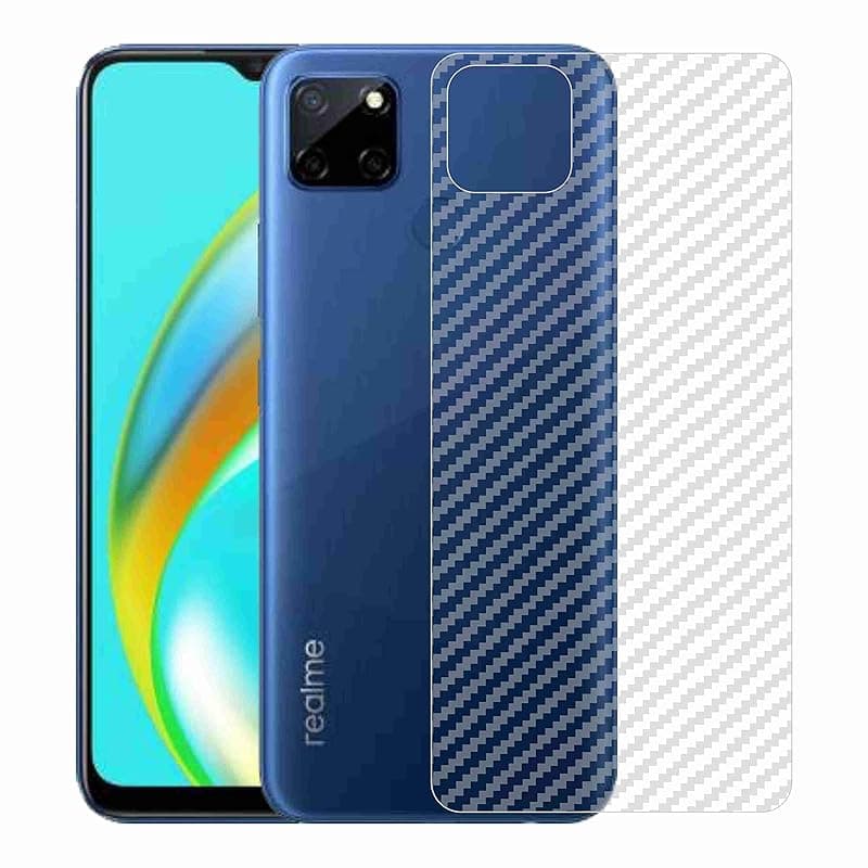Compatible with Oppo Realme C12 Back Screen Protective Film Carbon Fiber Skin Transparent Screen Guard Sticker