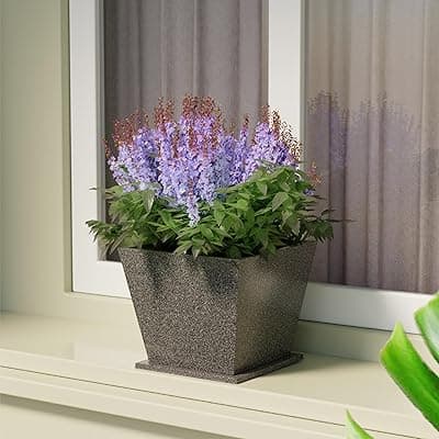 Lifelong Home Decor Planters with Tray - Living Room &amp; Balcony |10 Inch Flower Pot | Decorative Indoor &amp; Outdoor Planter for Plants - Gamla, Pot Stand for Home &amp; Garden|Ideal for Small &amp; Large Plants