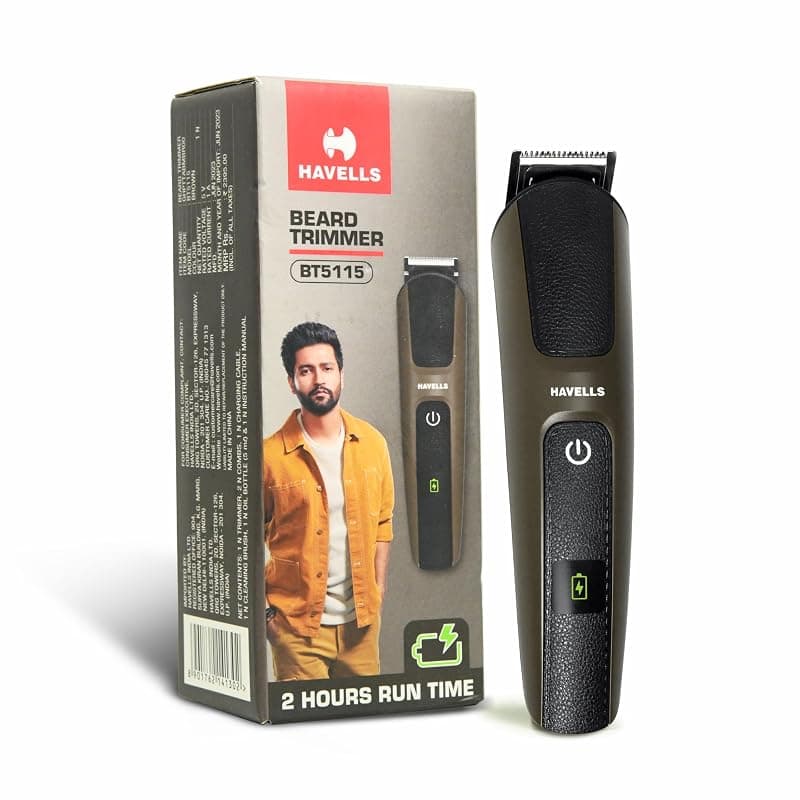 Havells Electric Beard Trimmer | Ipx7 Fully Washable | 120 Minutes Runtime | Upto 13Mm Length Settings | Cord &amp; Cordless Use | 2 Years Guarantee | Brown | Bt5115 - Men
