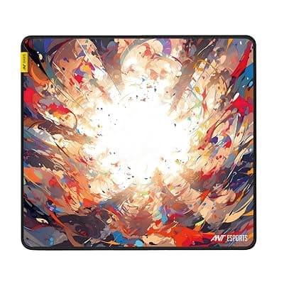 Ant Esports Volcano Unique Square Mousepad (450*400*3MM) Gaming Mousepad Extended Mouse Mat for Mouse with Stitched Edges Waterproof Non-Slip Base Mousepads for Office Home Shop Gaming_ Rainbow Colour