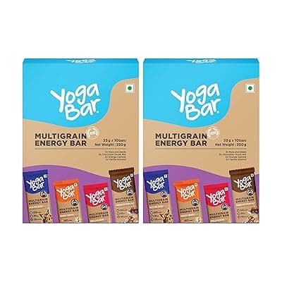 Yogabar Energy Bars - Pack Of 20|Healthy Diet With Fruits,Nuts,Oats And Millets,Gluten Free And High Protein Crunchy Granola Bars,700 Gram,Nut & Seed,Orange Cashew,Chocolate Chunk Nut,