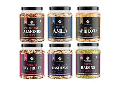 Nature Purify Dry fruits Combo 1.5 kg (Almond, Cashew, Apricot, Green Raisins, Amla &amp; Mixed Nut)