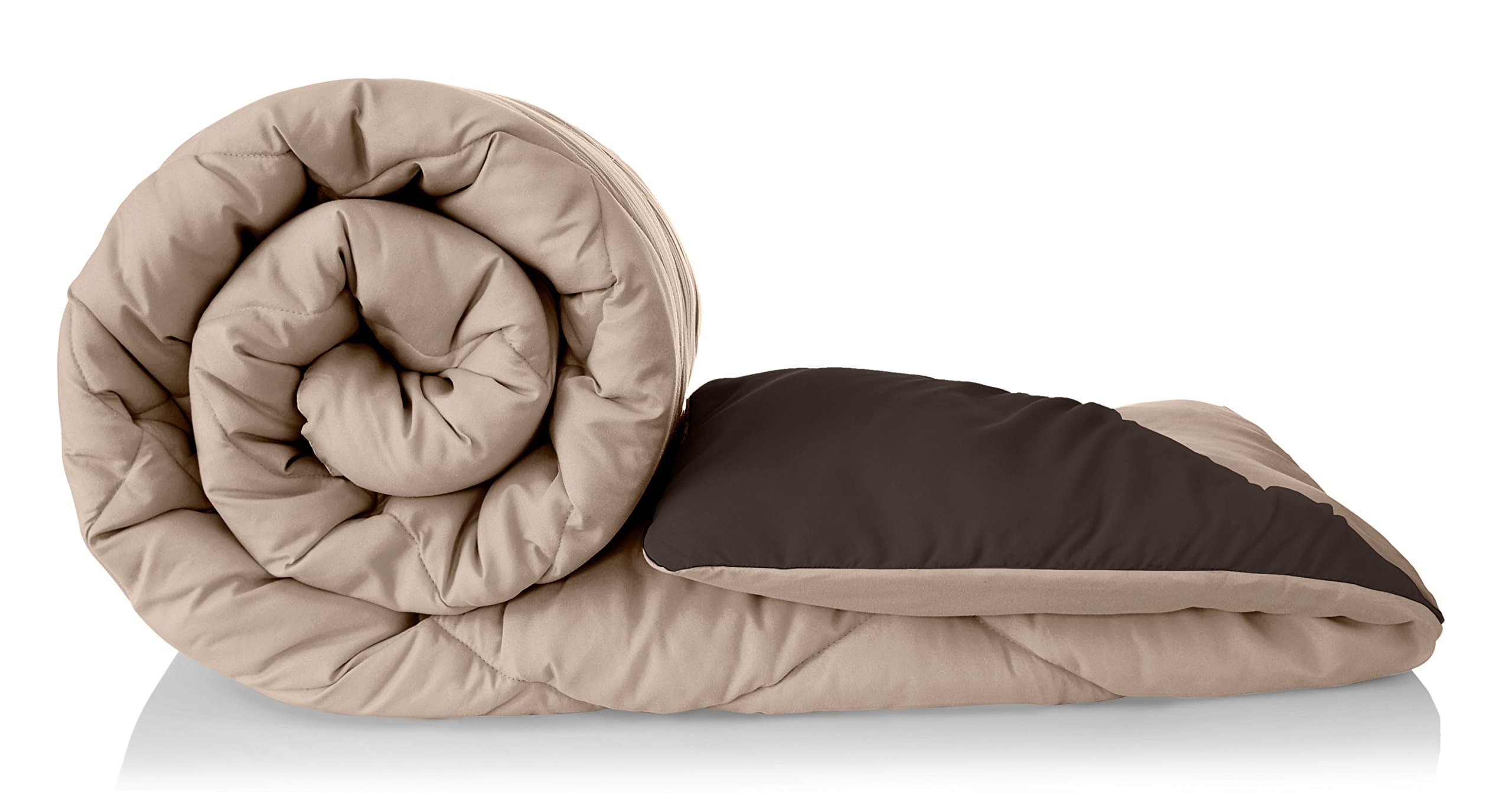 Amazon Brand - Solimo Microfibre Reversible Comforter, Single (Sandy Beige & Walnut Brown, 200 GSM), 50 TC