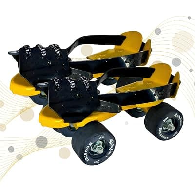 Supreme Skating Shoes - Roller Skates for Kids 6-12 with Auto Precision Ball Bearings, 50mm Anti Skid Vinyl Wheels, Toe Stoppers, Bigger Wheel Size, Black, Booster Pro