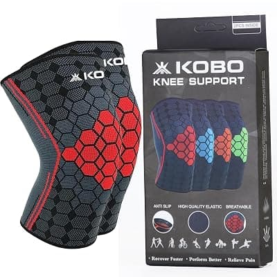 Kobo Nylon Knee Caps for Women&amp;Men Knee Support Knee Cap for Men Knee Pain Knee Support for Women Knee Brace for Knee Pain Relief Products Knee Guard/Knee Belt/Knee Pads for Women Red/M (Imported)