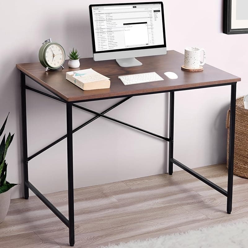 ABOUT SPACE Office Table - Study Table for Students, Adults Work Table for Home - PC, Laptop, Desktop, Gaming, Computer Table with Spacious Tabletop Multipurpose Table (Walnut-L 91 x B 60.5 x H 75cm)