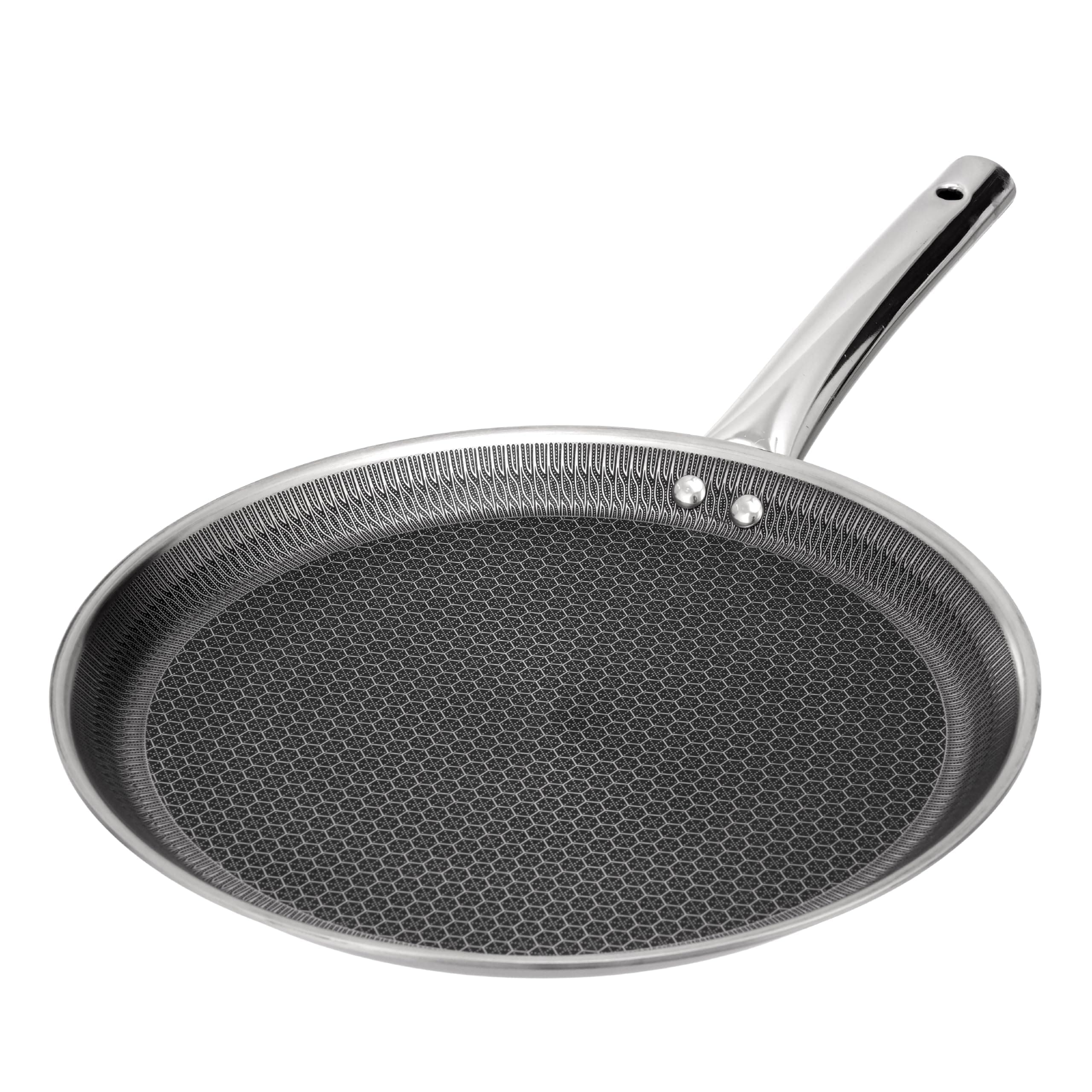 Lifelong Triply Honeycomb Dosa Tawa 28 Cm for Kitchen | 3-Layered SS Construction | Nonstick Coating | 2.5mm Thickness | Scratch-Resistant | Even Heating with Less Oil | Gas & Induction Compatible