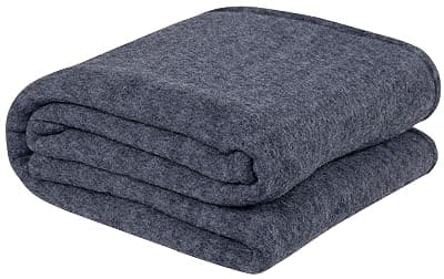 VAS COLLECTIONS Woolen Blanket Warm and Super Soft Heavy Weight Single Bed Blankets for Heavy Winter (Grey,152X225 cm,1400 Gram) (Charcoal &amp; Grey), Breathable