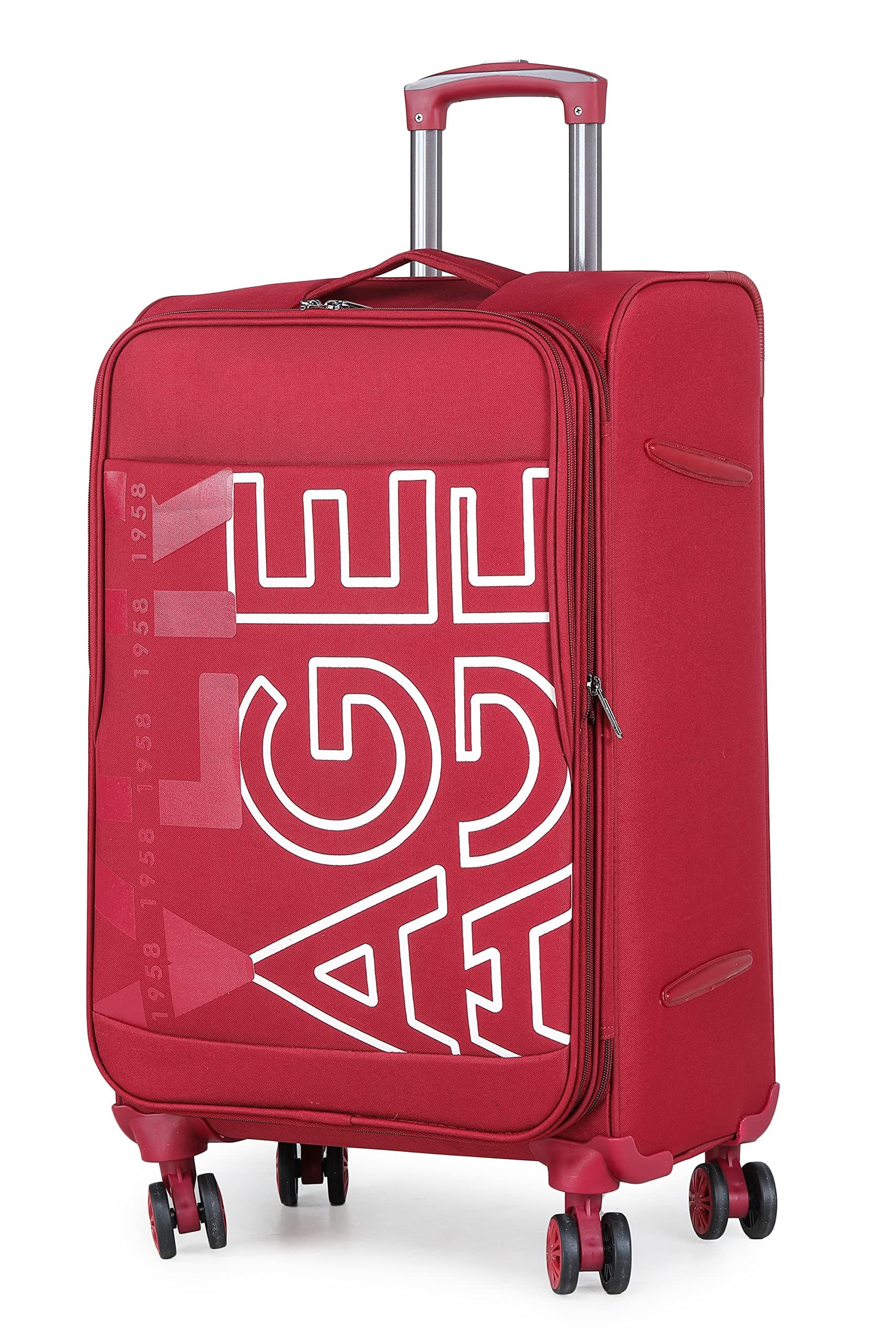 Verage Nevada 59 cm Soft-Sided Carry-On Cabin Size Expandable Suitcase 8 Wheel Spinner Luggage Trolley Bag (VRNVD1-20-RD)