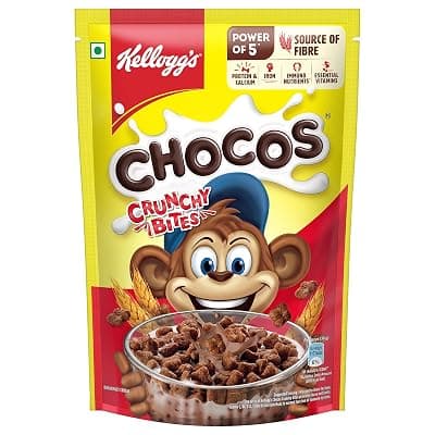 Kellogg's Chocolatecrunchy Bites | Source Of Calcium, High In Protein, With 10 Essential Vitamins &amp; Minerals, Source Of Fibre | Breakfast Cerea L For Kids | 375G