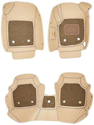 Woschmann - Beige Luxury 7D Car Foot Mats Car Floor Mats Faux Leather All Weather Waterproof Full Surrounded Anti Slip Foot Carpets for-S Cross 2017