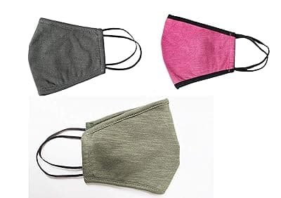 Vocado Anti Dust Proof Cotton Anti-pollution Face Mask for Bike (Black, Small, 2 Pieces)