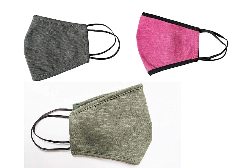 Vocado Anti Dust Proof Cotton Anti-pollution Face Mask for Bike (Black, Small, 2 Pieces)
