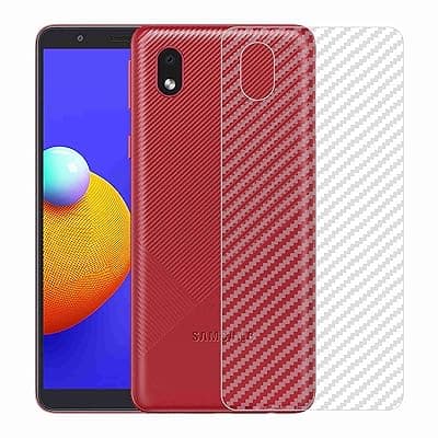 Compatible with (Pack of 3) Samsung A01 CORE Back Screen Protective Film Carbon Fiber Skin Transparent Screen Guard Sticker