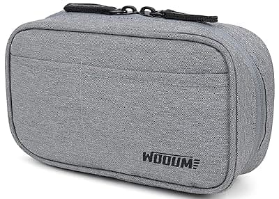 Wooum Large Capacity Zipper Polyester Pencil Pouch Case for School Office College, Big Capacity 4 Compartments Pencil Bag Holder Adults Teen Boys Girls, Travel Cosmetics Storage (Light Grey)