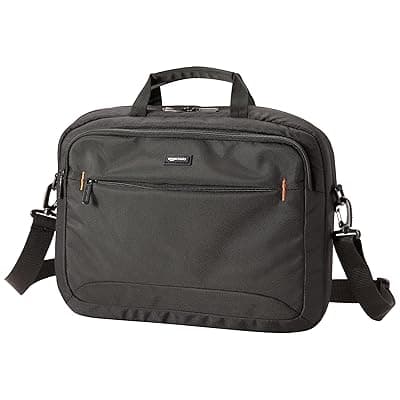 Amazon Basics Messenger Laptop Bag with Handle & Shoulder Strap fits upto 15.6" Laptop / MacBook for Men & Women (Black)