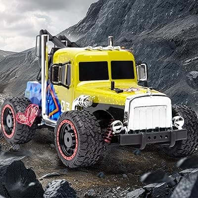ToyMagic High Speed Offroad 1:16 Rechargeable Remote Control Monster Truck 2.4GHz|4 WD All Terrain|Long Range Upto 75 ft|20 Min Run Time with 25 Km/Hr Speed|Best for Kids &amp; Adults,Multicolor