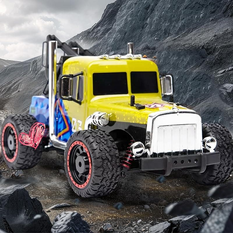 ToyMagic High Speed Offroad 1:16 Rechargeable Remote Control Monster Truck 2.4GHz|4 WD All Terrain|Long Range Upto 75 ft|20 Min Run Time with 25 Km/Hr Speed|Best for Kids &amp; Adults,Multicolor