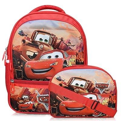 Stylbase School Bag with lunch bag combo for Boys and Girls Kids Bag with tiffin cover Ideal for Nursery - 1st Class Waterproof Backpack Bag for Travelling for 5+ Years 15 Inches school bag combo