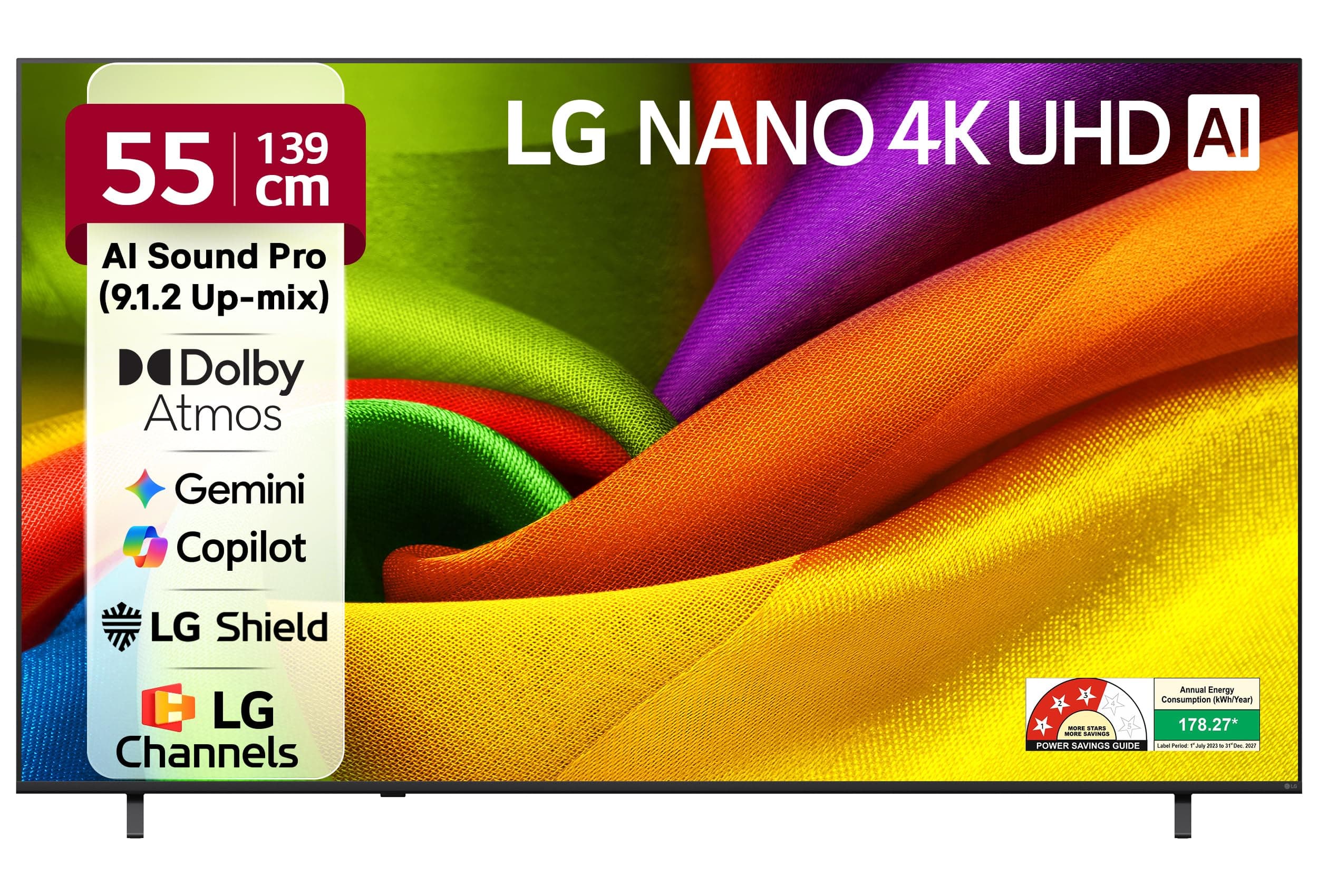 LG 139 cms (55 inches) NU87 AI Series Nano 4K Ultra HD Smart webOS VA LED TV 55NU870BPLA