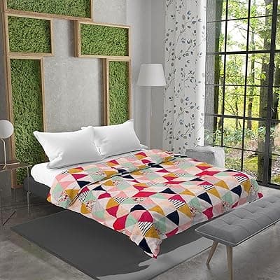 AAZEEM Lightweight Comforter Double Bed Size/AC Quilt Double Bed Comforter for Home Decor/Hostel All Weather|1 Piece|Multicolour|