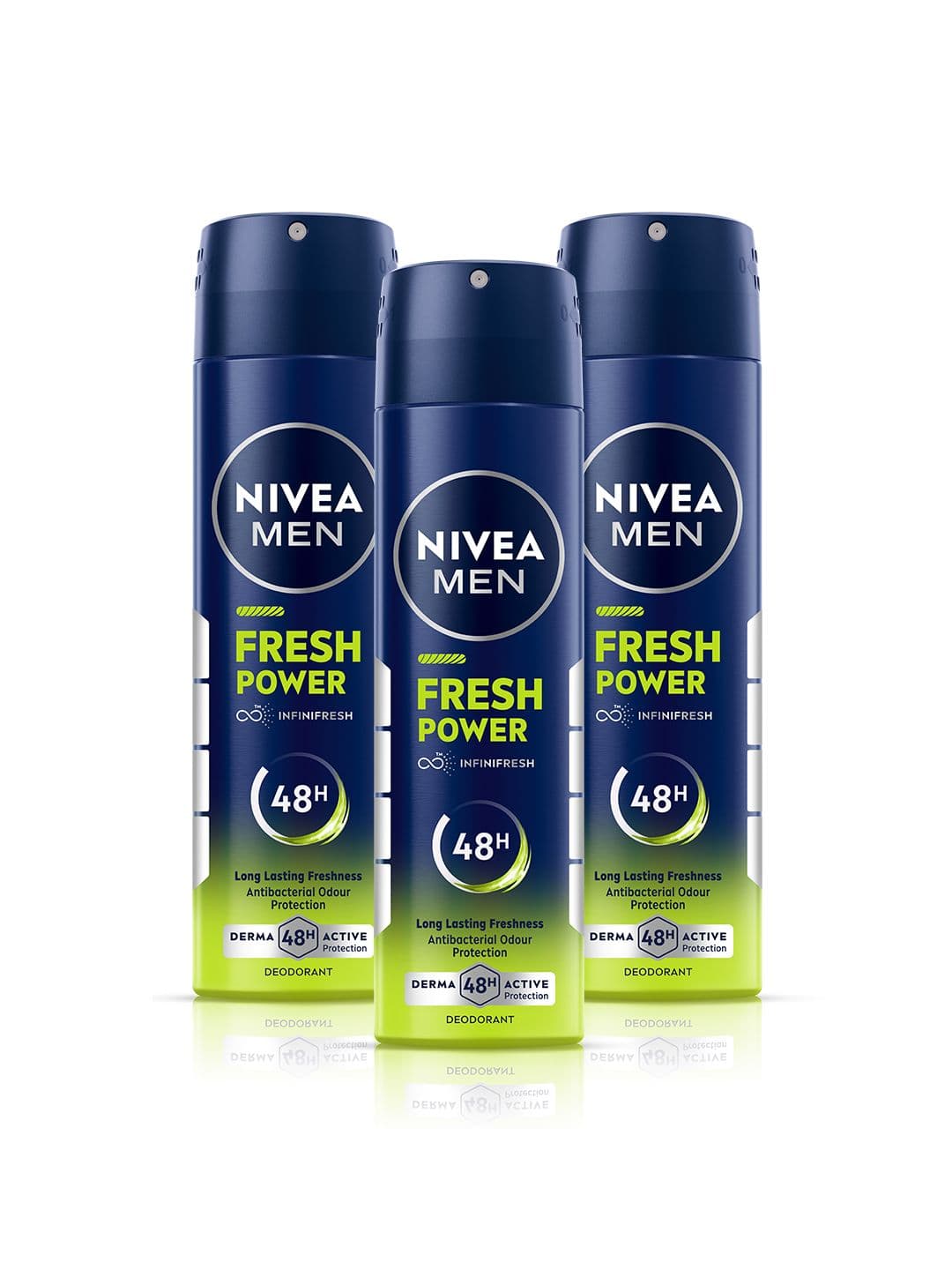Nivea Men Set Of 3 Fresh Power Deodorant Spray - 150ml Each