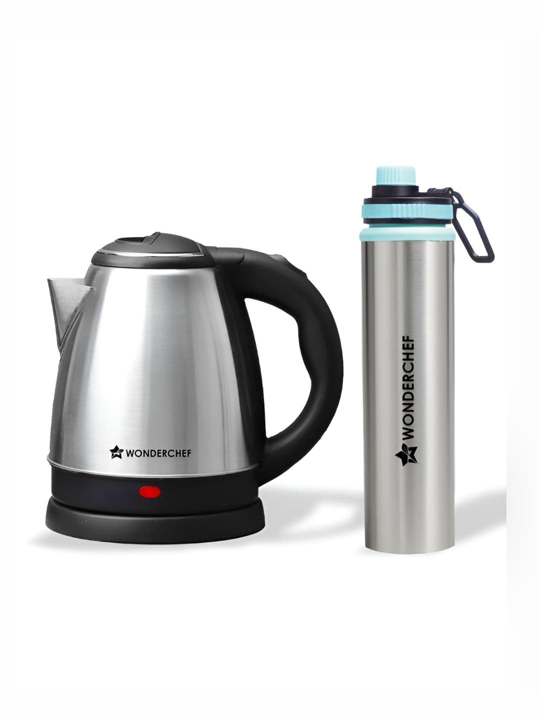 Wonderchef Acura Stainless-Steel Kettle- 1.5 L with Sippy Bottle -750ml Gift Combo
