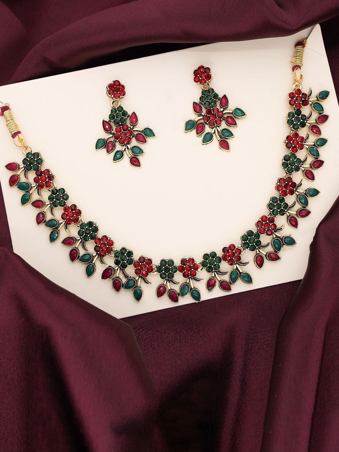 Anouk Gold-Plated American Diamond-Studded Jewellery Set