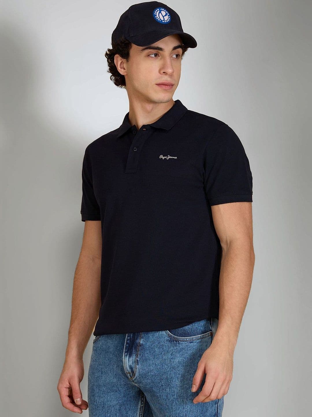 Pepe Jeans Men Brand Logo Polo Collar T-shirt