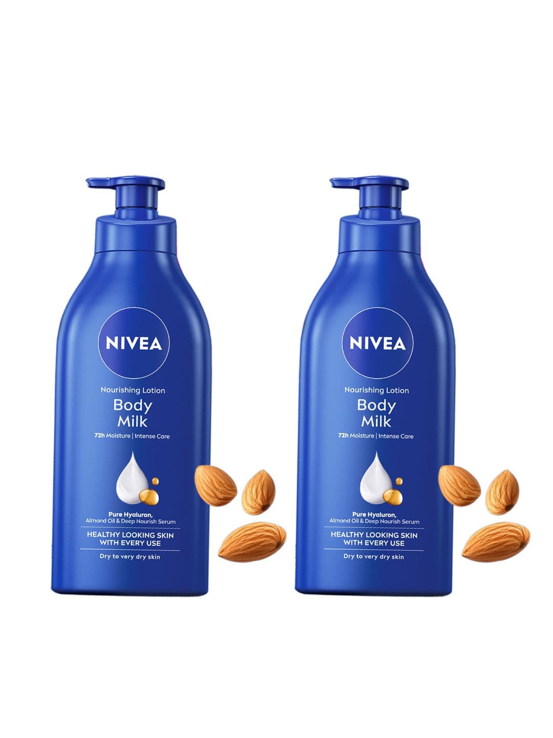 Nivea Set of 2 Body Milk Body Lotion with Pure Hyaluron & 72H Moisturization - 600 ml each