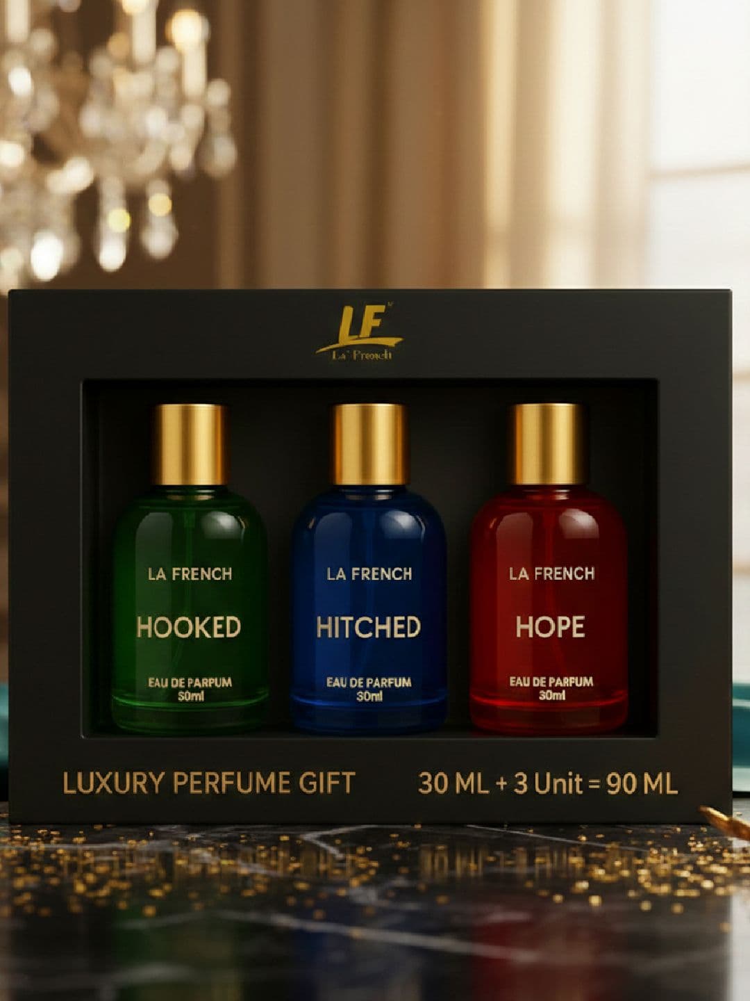 La French Men Perfume Gift Set - Hooked, Hitched, Hope - 30ml each