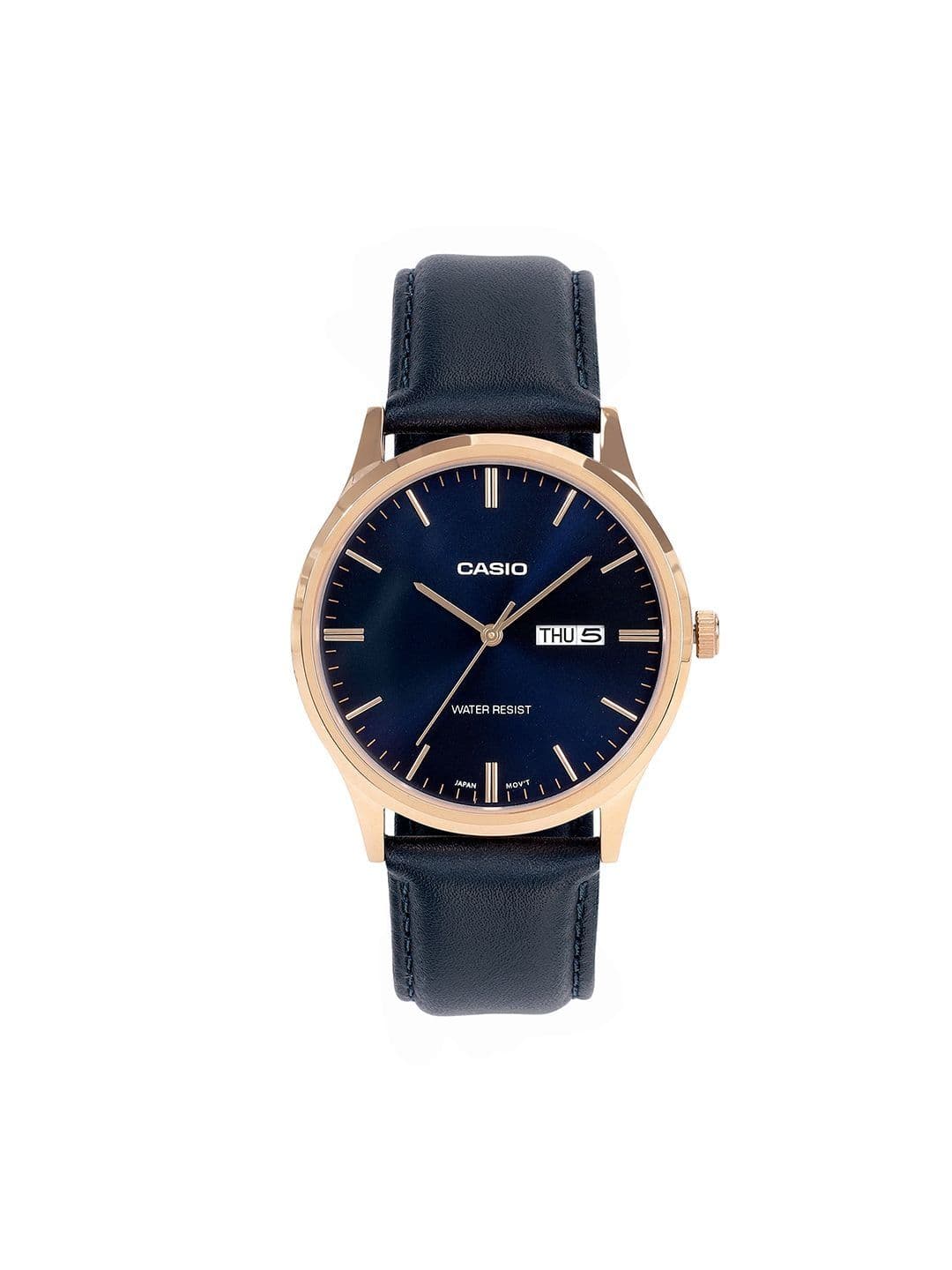 CASIO Men Dial & Leather Straps Analogue Date Aperture Watch A2516