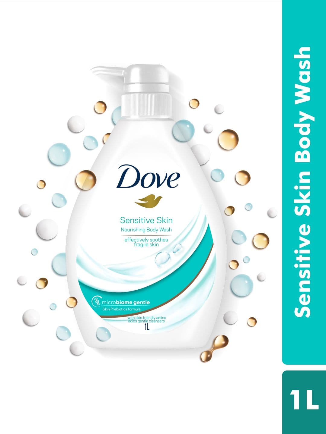 Dove Microbiome Gentle Nourishing Body Wash for Sensitive Skin - 1L