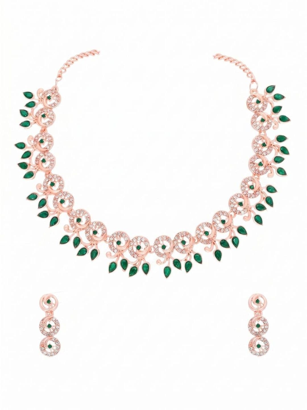Anouk Gold-Plated American Diamond Necklace and Earrings