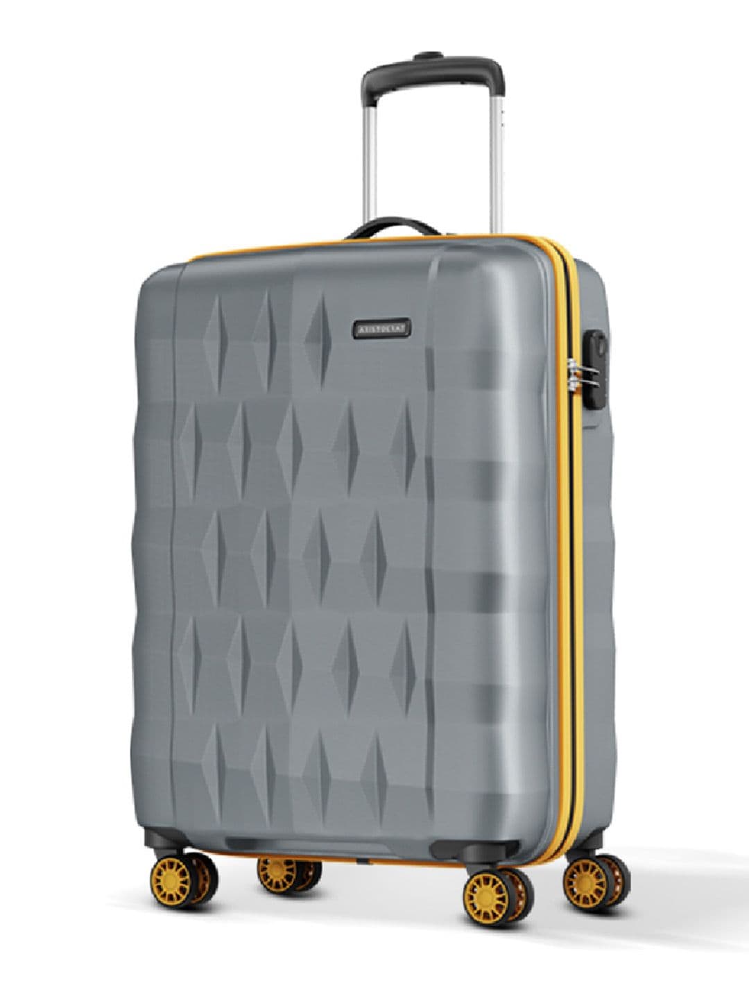 Aristocrat Comet Grey Small Hard Luggage 56cm Cabin Trolley Bag with Smooth 8-Wheel