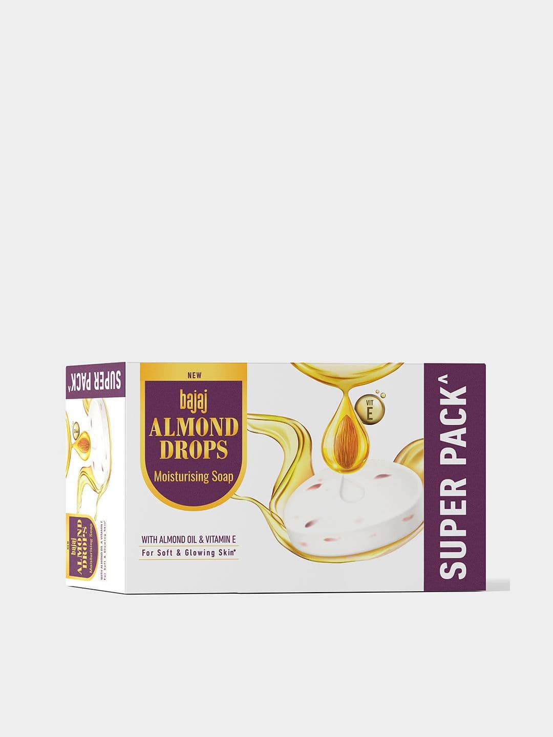 BAJAJ CONSUMER CARE Set of 5 Almond Drops Moisturizing Soap - 125 g Each