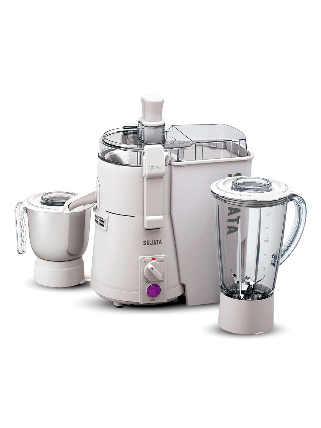 Sujata Powermatic Plus B07D8VBYB4 White Plastic Anti-Drip 2 Jars Wet and Dry Grinder-900W