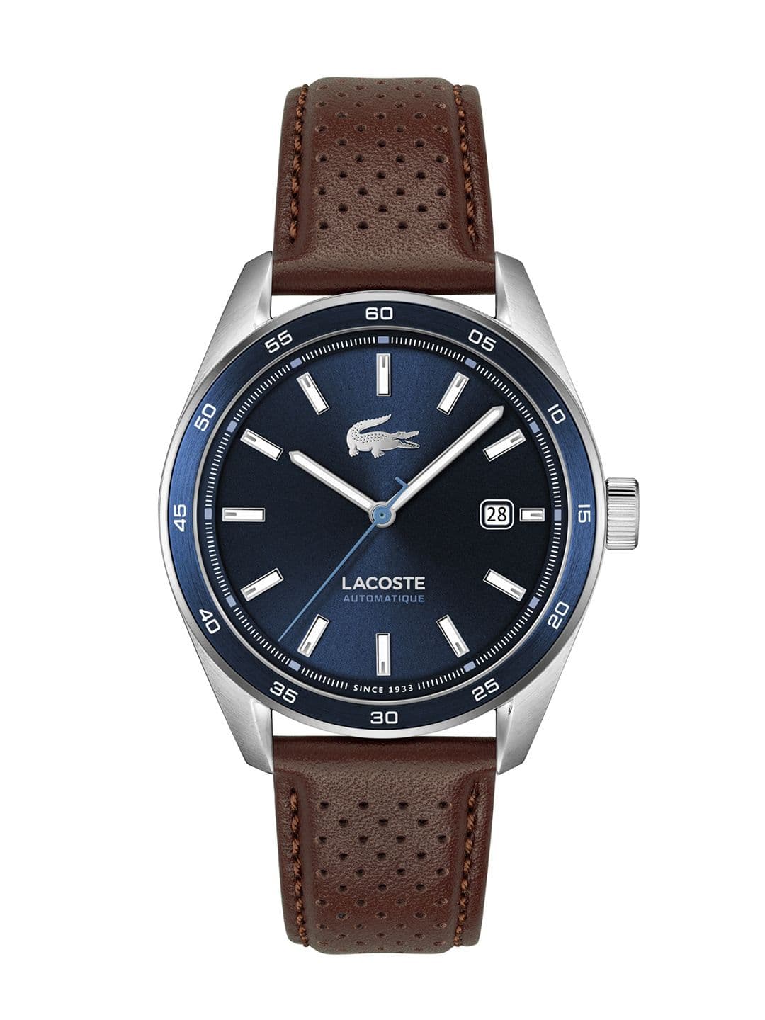 Lacoste Men Boston Leather Analogue Automatic Motion Powered Watch 2011377