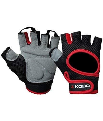 Kobo Weight Training Gloves Grey/Red