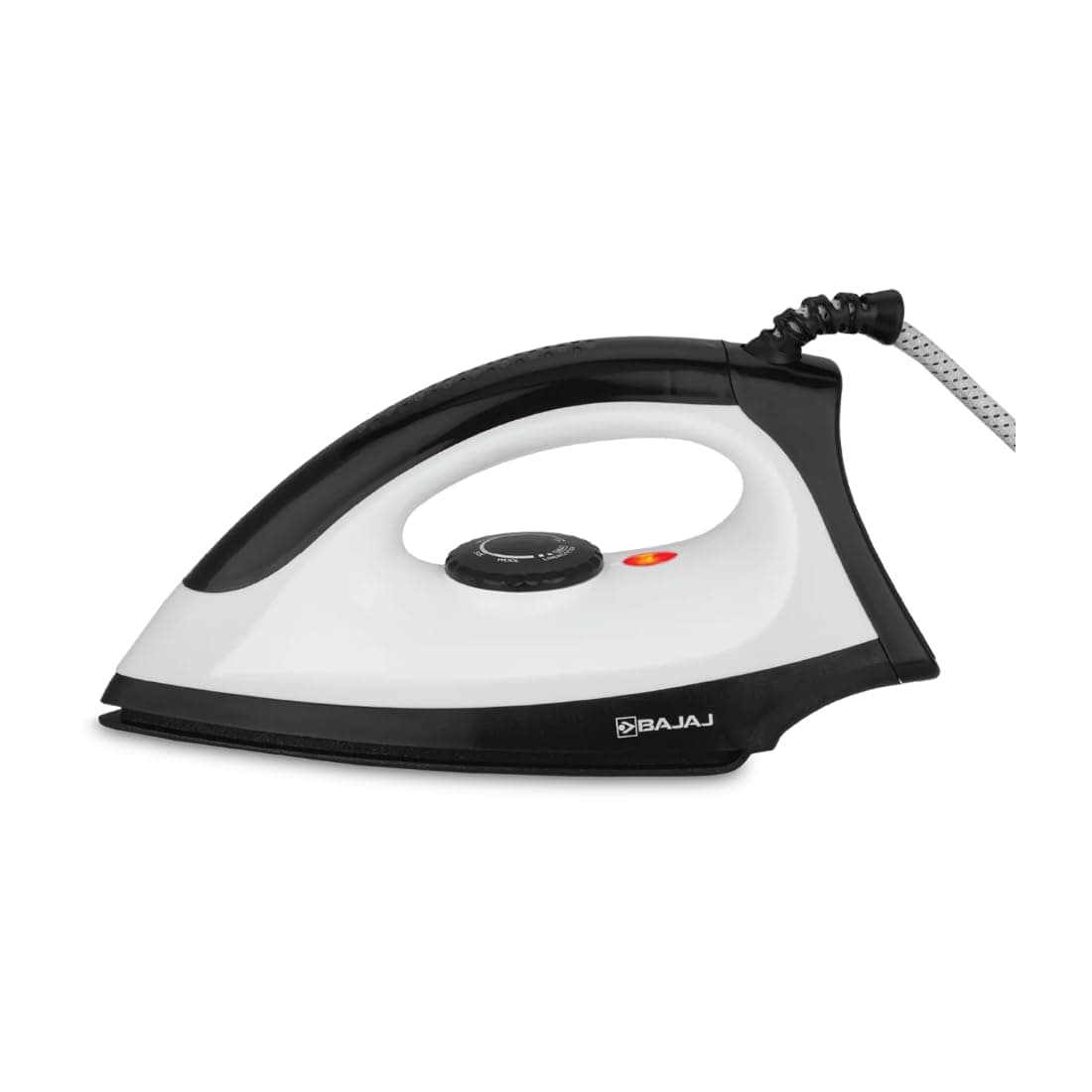 Bajaj Dry Iron DX 15 1000 Watts | Duraglide soleplate with double-layered Anti-Bacterial Non-Stick German coating | Auto-Shut off | Cool touch body | 360° Swivel Cord | 2 Yr Warranty | Black & White
