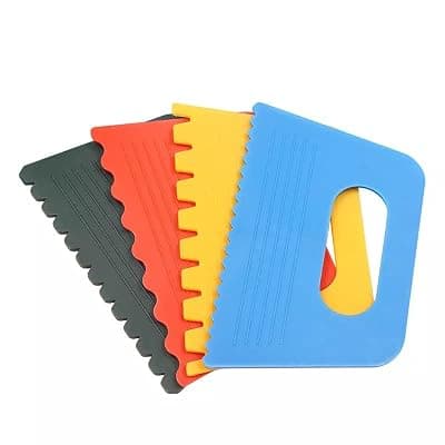 4 Pcs Plastic Paint Scrapers for Water, Oil & Painting Paint, Texture Design Tool, Clay Texture Design Tool Art, 15 x 7 cm(Pack of 4, Multi-colors)