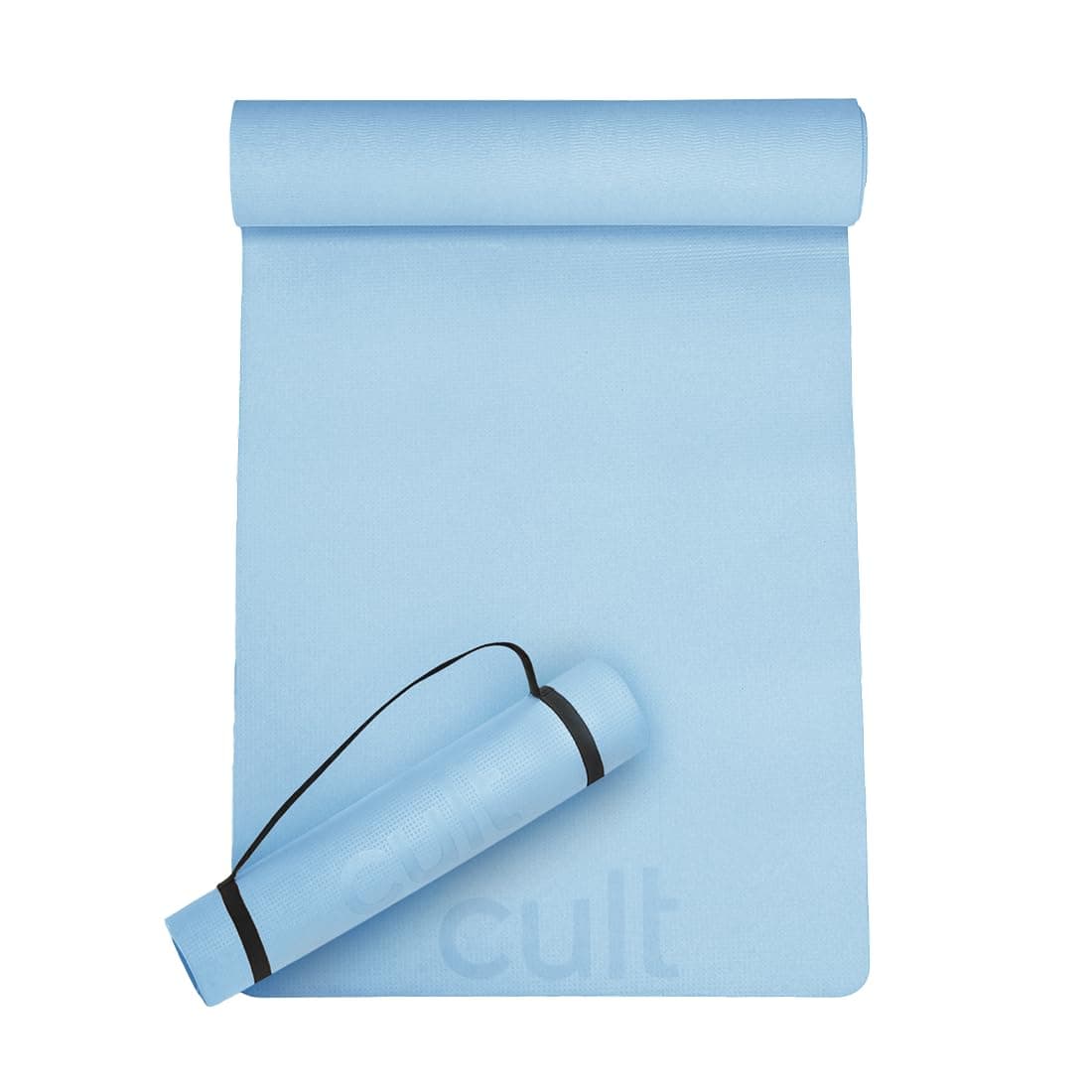 Cult Yoga Mat for Women & Men 4mm EVA Anti Slip Exercise Mat for Home Workout | Lightweight Gym Mat with Carry Strap for Yoga, Pilates, Daily Exercise & Fitness (Blue)