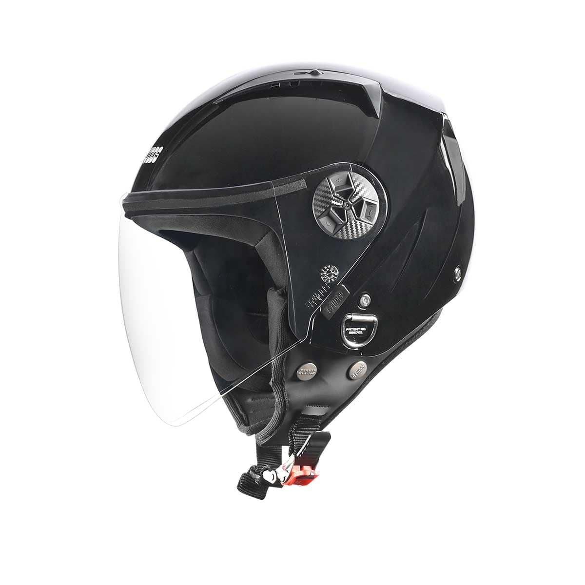 STUDDS Vogue ISI Certified Open Face Motorcycle Helmet for Men and Women with Clear Visor (Black, , L)