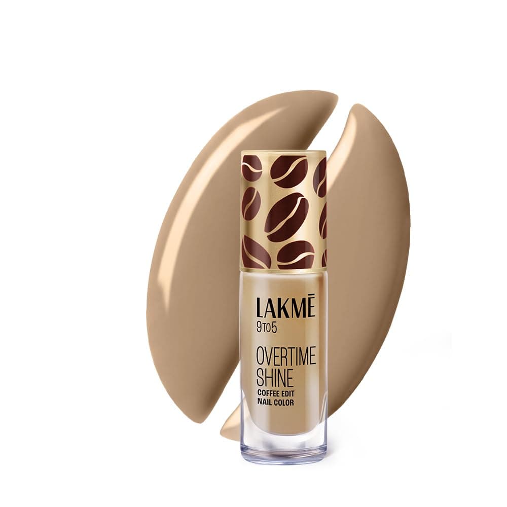 Lakme 9 to 5 Overtime Shine Nail Polish - Coffee Edit- 03 Latte Love 6ml