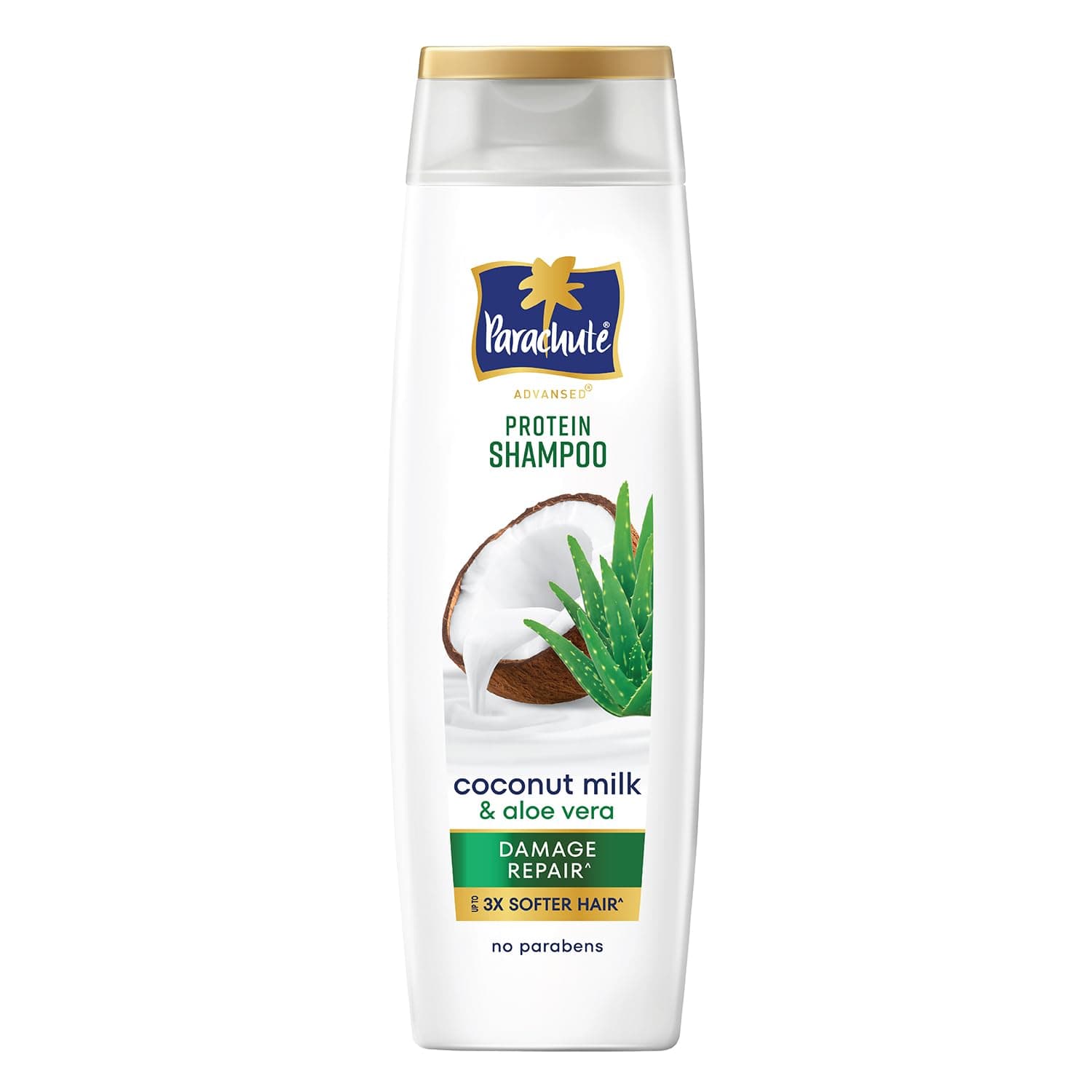 Parachute Advansed Protein Shampoo | with Coconut Milk and Aloe Vera | For up to 100% Damage Repair & up to 3X Softer Hair | Protein Lock Technology | Paraben-Free | For Men & Women | 80ml