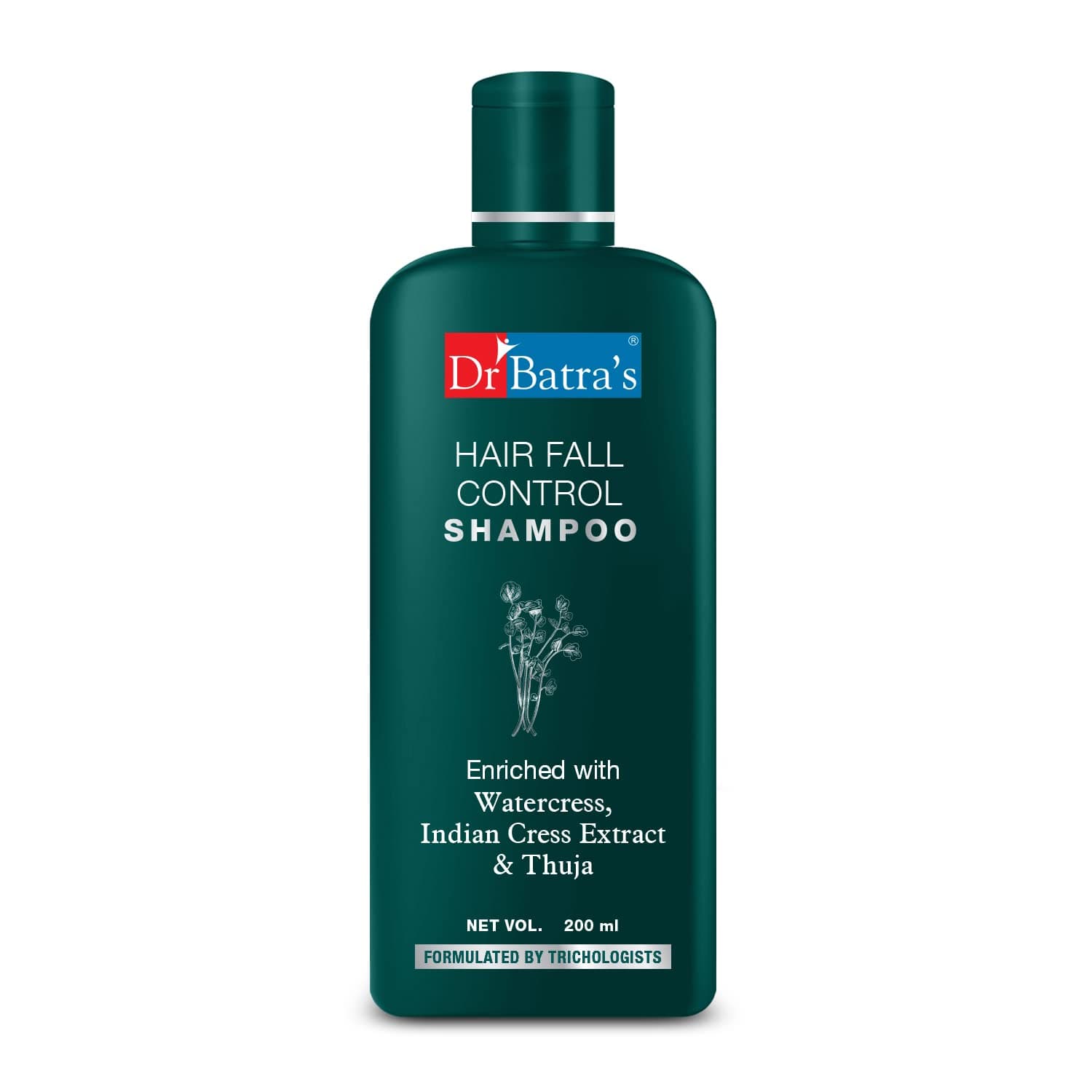 Dr Batra’s Hair Fall Control Shampoo | Doctor Formulated, Clinically Inspired | Herbal Shampoo | Paraben, SLES & Silicone Free | For Men & Women (200 ml)