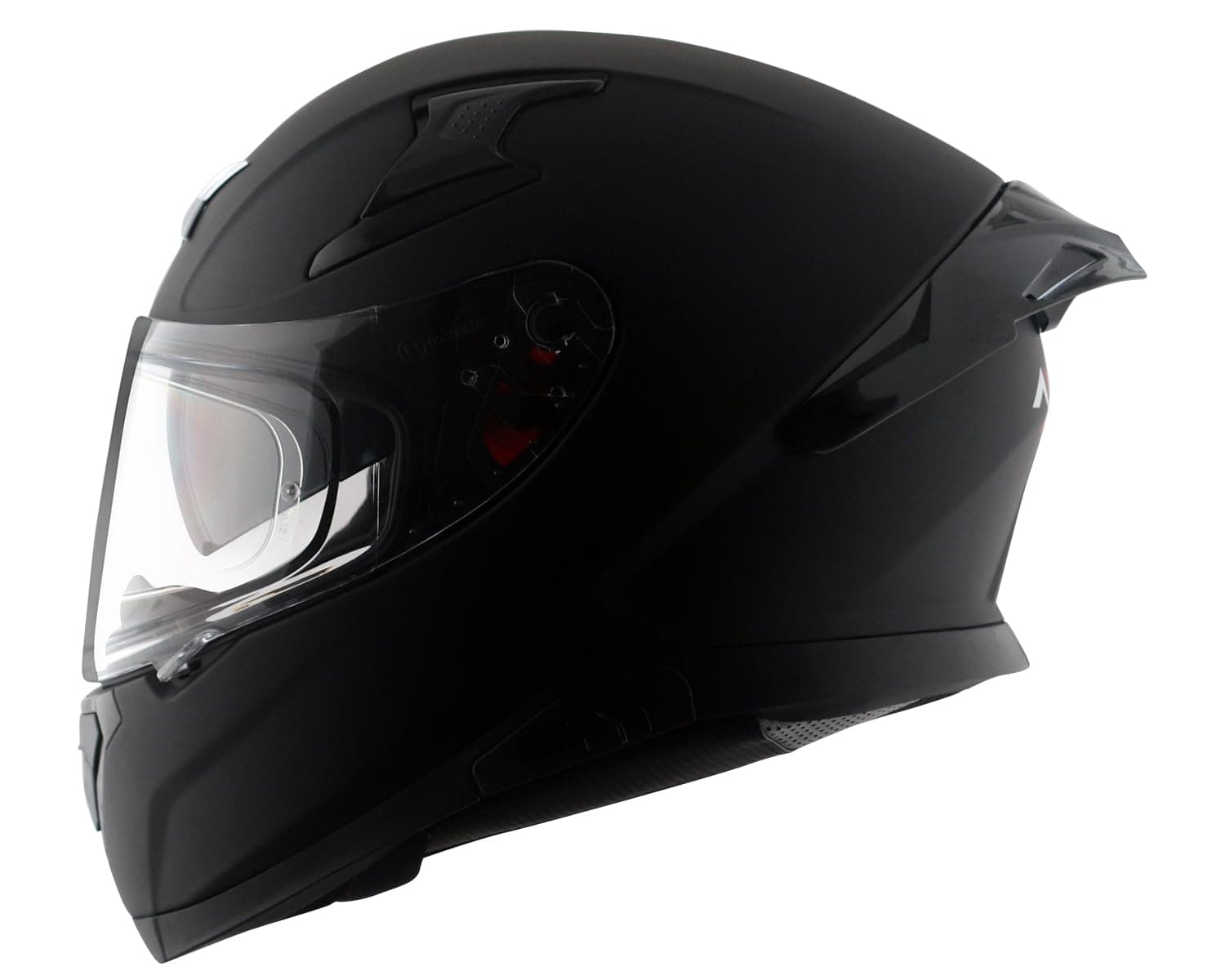 Axor Apex Solid ISI ECE DOT Certified Matt Black Full Face Dual Visor Helmet for Men and Women with Pinlock Fitted Outer Clear Visor and Inner Smoke Sun Visor Dull Black(L)